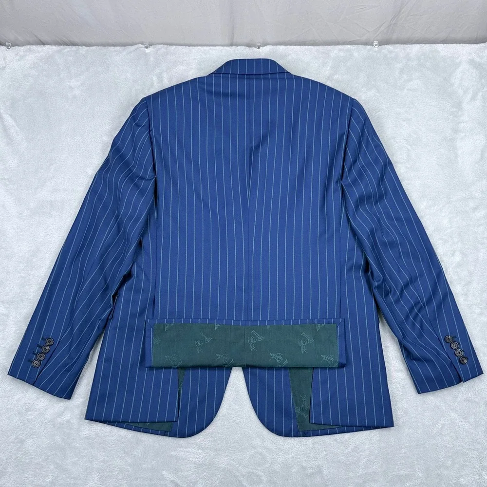 Brioni Colosse 3-Piece Suit Mens 40R Blue 100% Wool Pinstripe Blazer Vest Pants